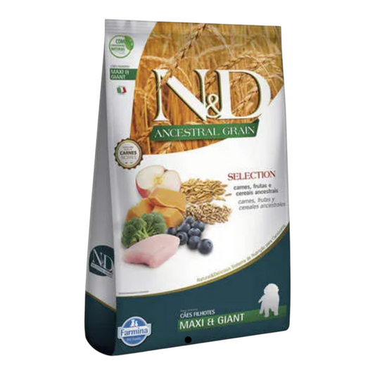 Ração ND Ancestral cães filhotes raças grandes, carne, frutas e cereais 15kg