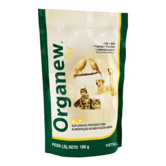 Organew Pet
Probiótico + Prebiótico. 100g