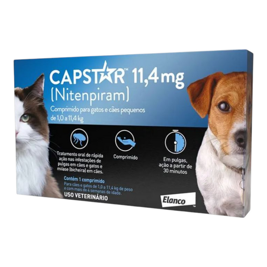 Capstar antipulgas para Cães e Gatos de até 11kg - 11mg