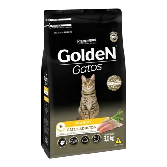 Ração Golden Gatos Adultos Frango 3kg