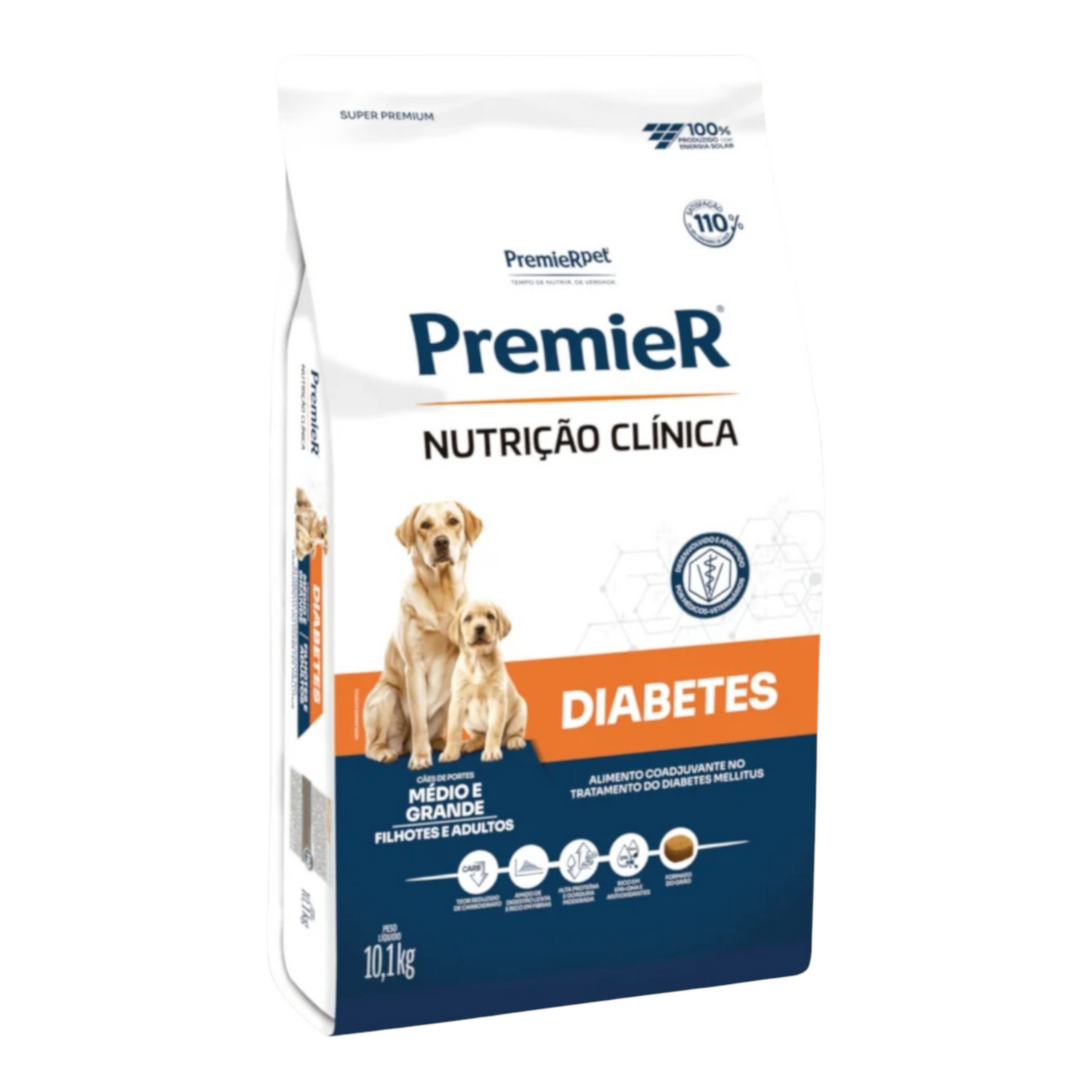 Ração Premier Nutrição Clínica Diabetes Cães Adultos Médio E Grande 10,1kg