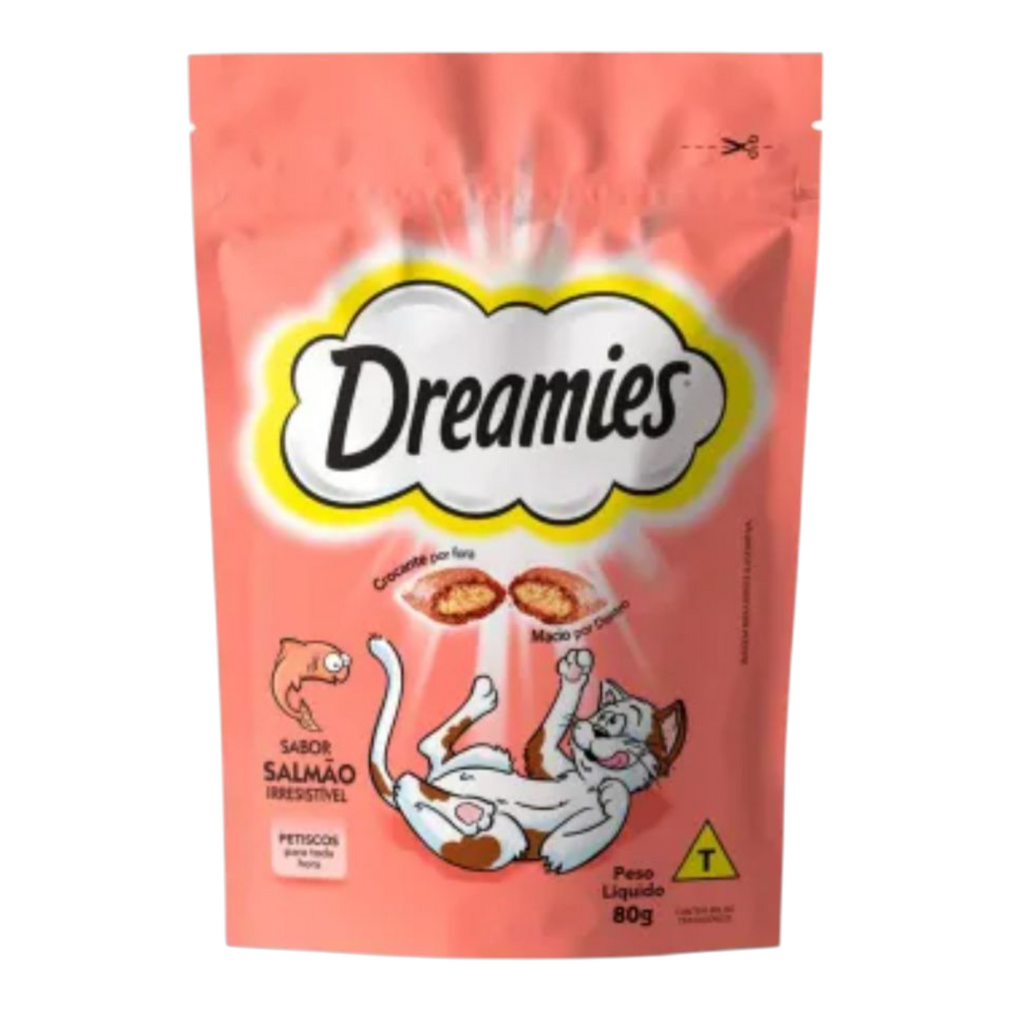 Petisco Dreamies salmão Tentadora Gatos Adultos 80g