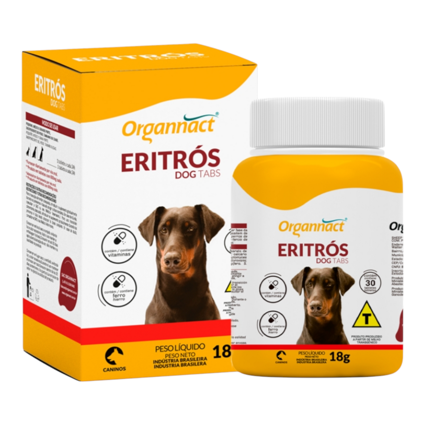 Eritrós dog tabs Tabletes mastigáveis em pote com 18g. 30 comprimidos