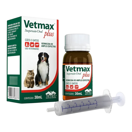 Vermífugo Vetmax plus suspensão 30ml
