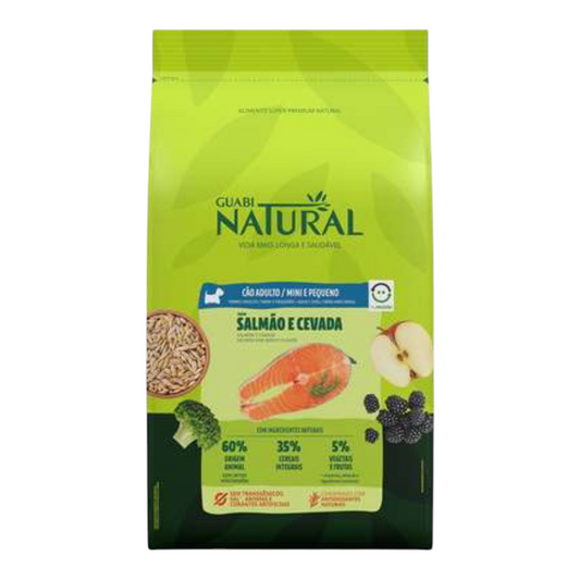 Ração Guabi Natural cães Adulto raças pequenas salmão e cevada 2,5kg
