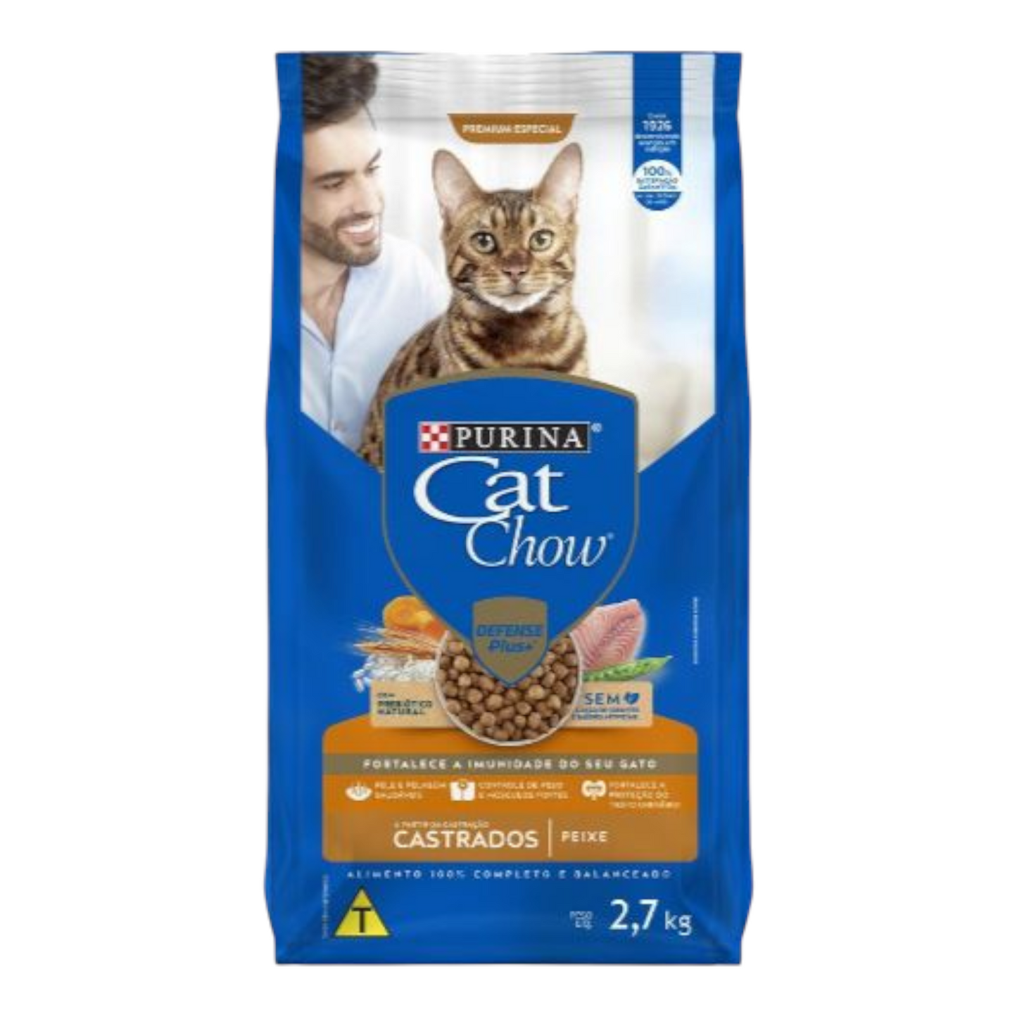 Ração cat chow Gatos Castrados Peixe 2,7kg