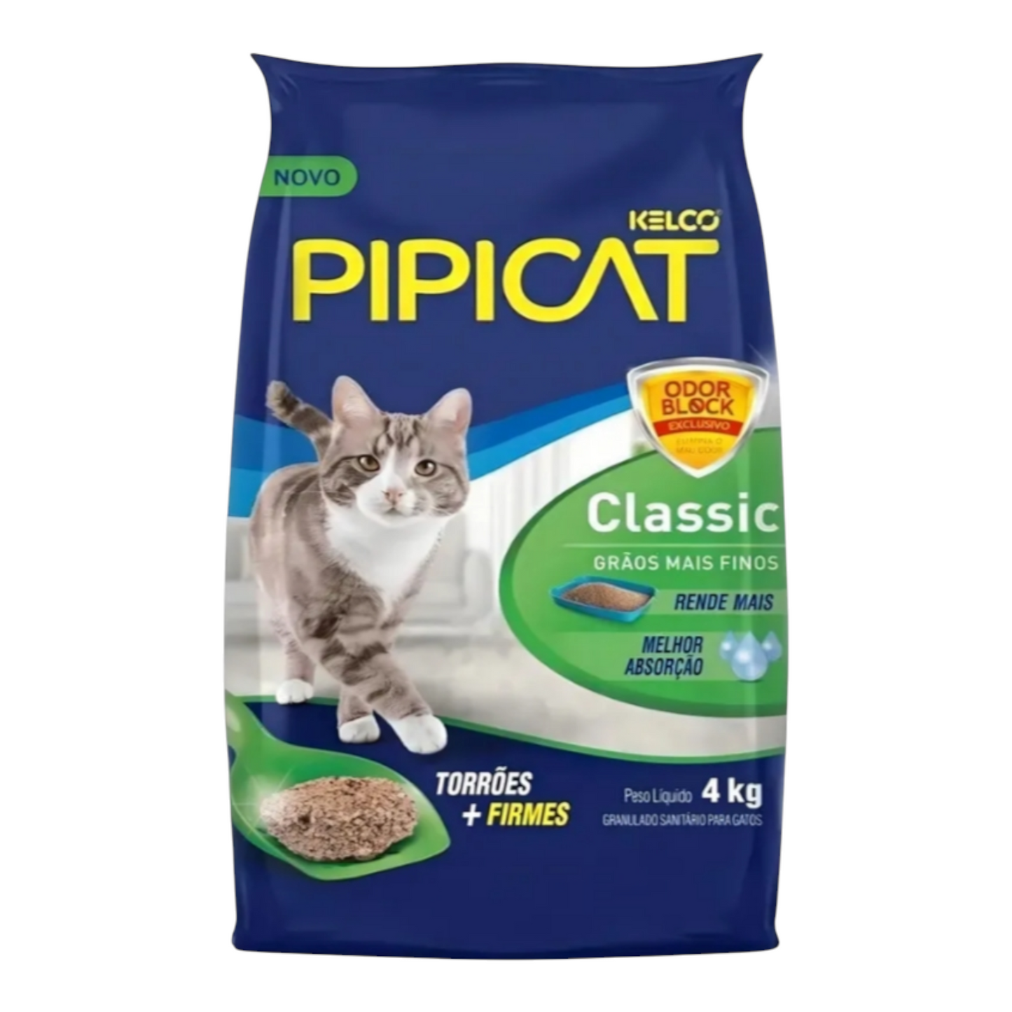 Areia higiênica Pipicat Classic para Gatos 4 kg