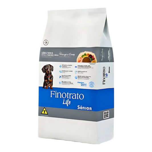 Ração Finotrato Prime Sênior Premium Especial Sabor Frango e Arroz para Cães Adultos de Raças Pequenas 3kg