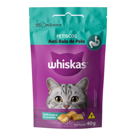 Petiscos para Gatos Adultos whiskas Anti Bola de Pelo 40g