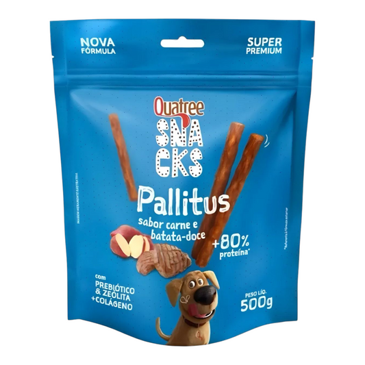 quatree snacks pallitus sabor carne e batata doce 500g