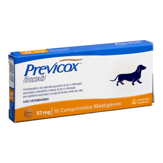 Previcox 57 mg Anti-inflamatório para Cães 10 comprimidos