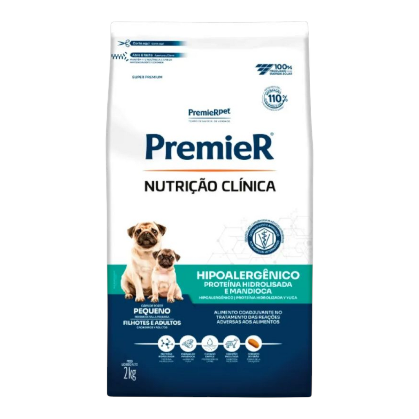 Ração Premier Nutrição Clínica Cães Hipoalergênico hidrolisada de mandioca Pequeno Porte 2kg